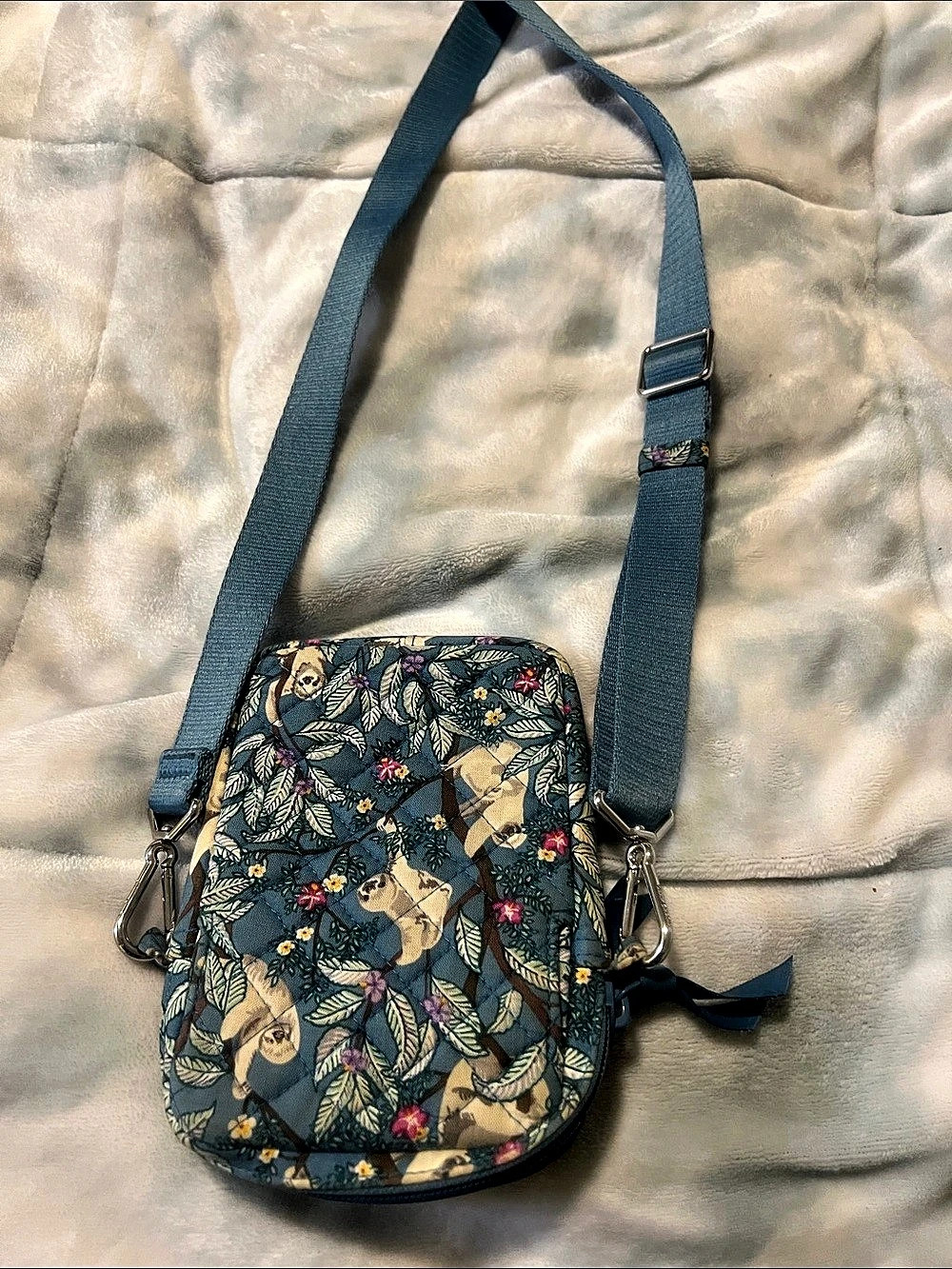 Vera Bradley  Sloth Hanging Around Mini Hipster Crossbody Bag Blue